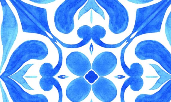 Blue Mediterranean Decorative Design Png