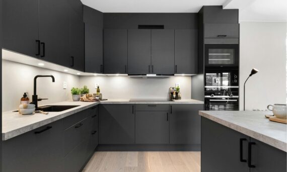 dark kitchen furniture