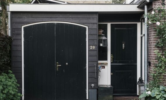 black front door