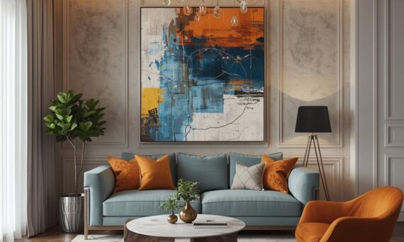 Decor with accent for living room